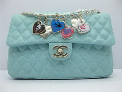 Best Replica Chanel Classic Shoulder Bags Lambskin 46514 Sky-Blue Replica